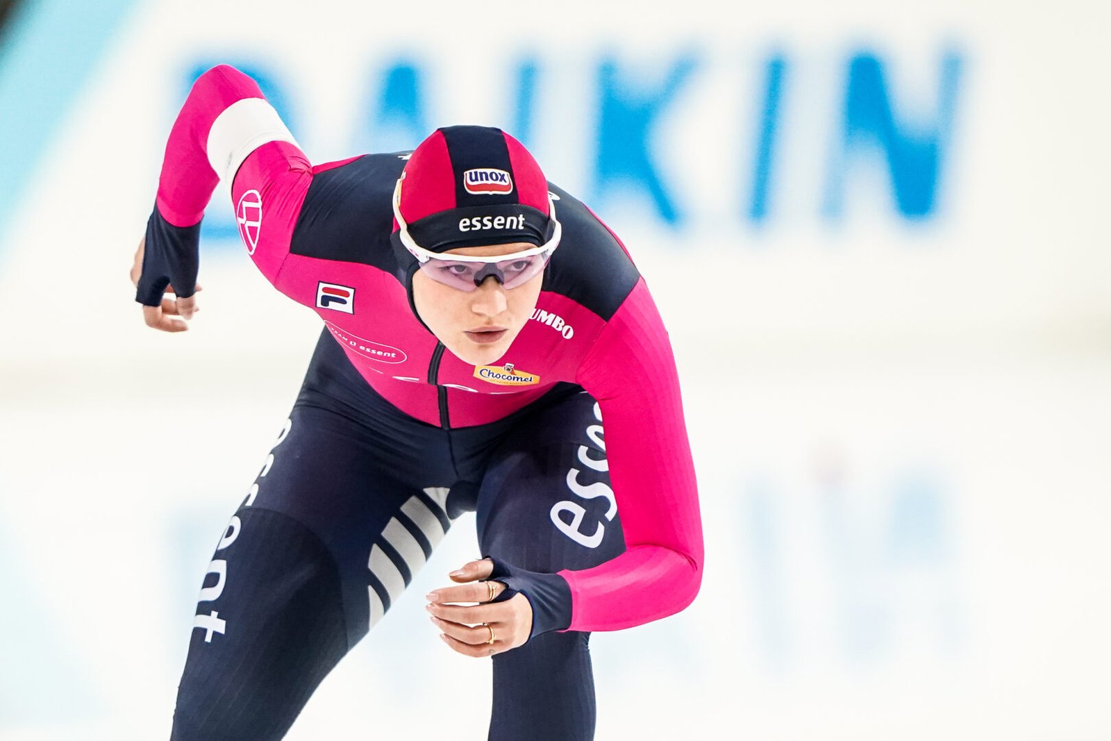 Angel Daleman (team Essent) aan de start van het Olympisch Kwalificatie Toernooi 2025