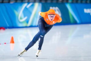 Merel Conijn in actie op de Olympische ijsbaan