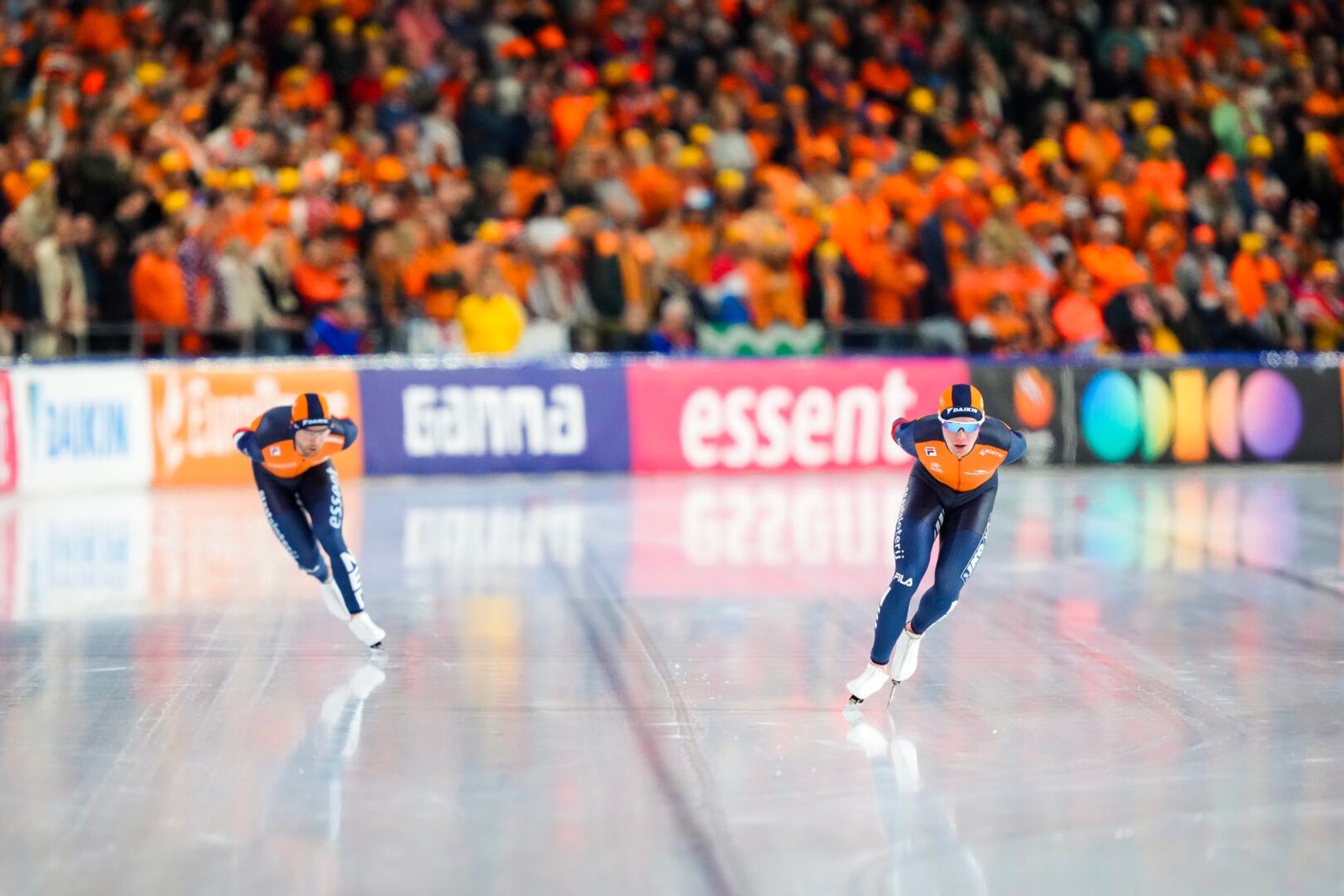 Nederlandse schaatsers in Thialf Heerenveen
